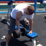 Trying a rep at Muscle Beach